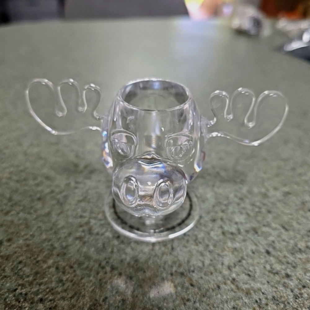 National Lampoon's Christmas Vacation Moose Acrylic Mug Clear. Set of 2.